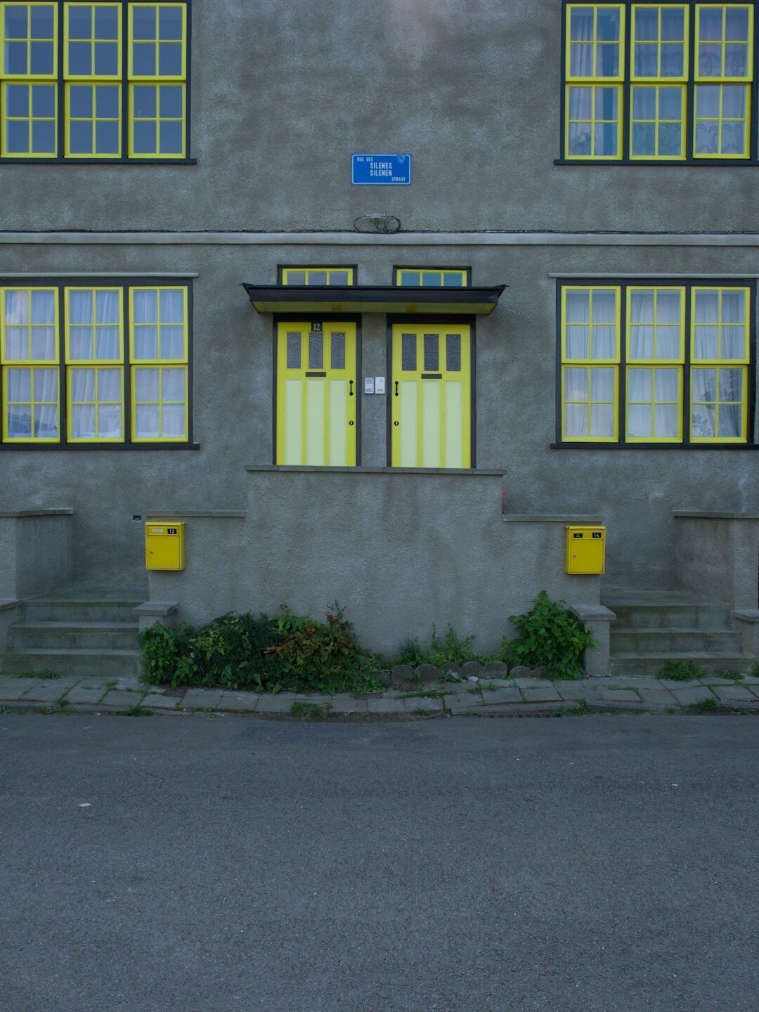 Training center building facade with entrance in Belgium