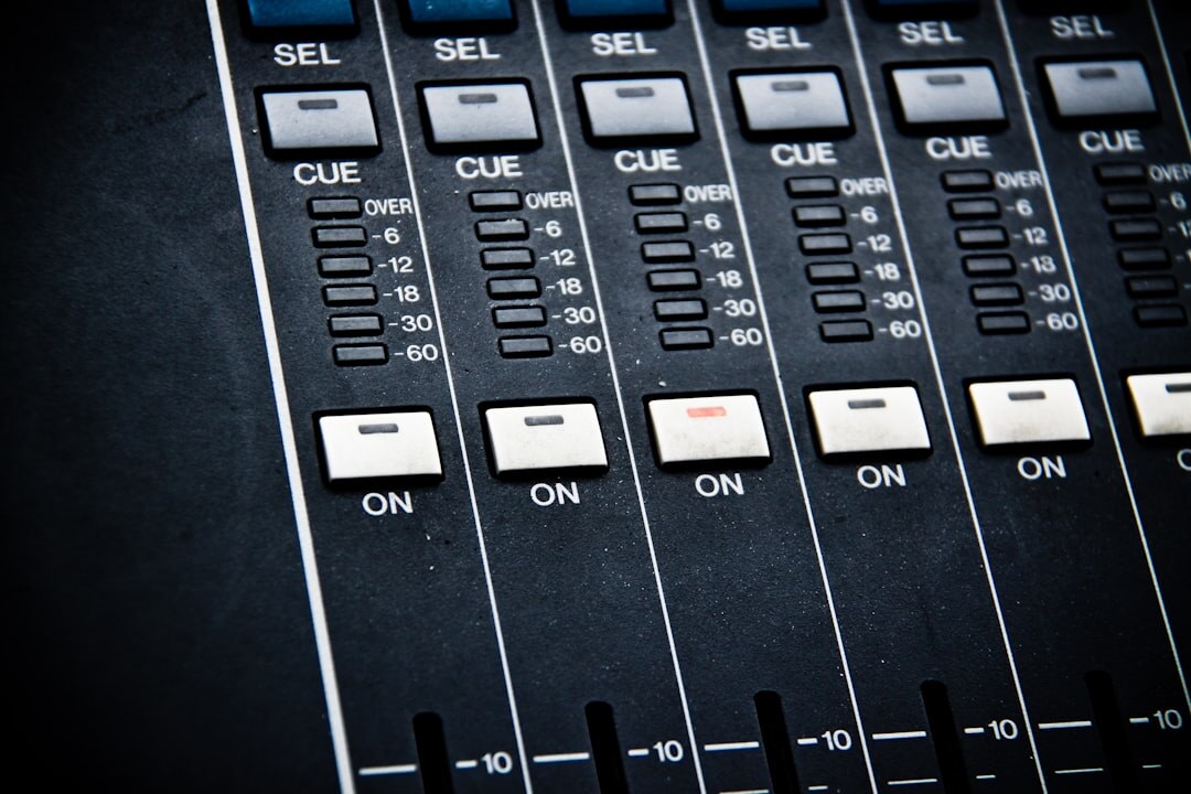 Vision mixing panel in a broadcast control room